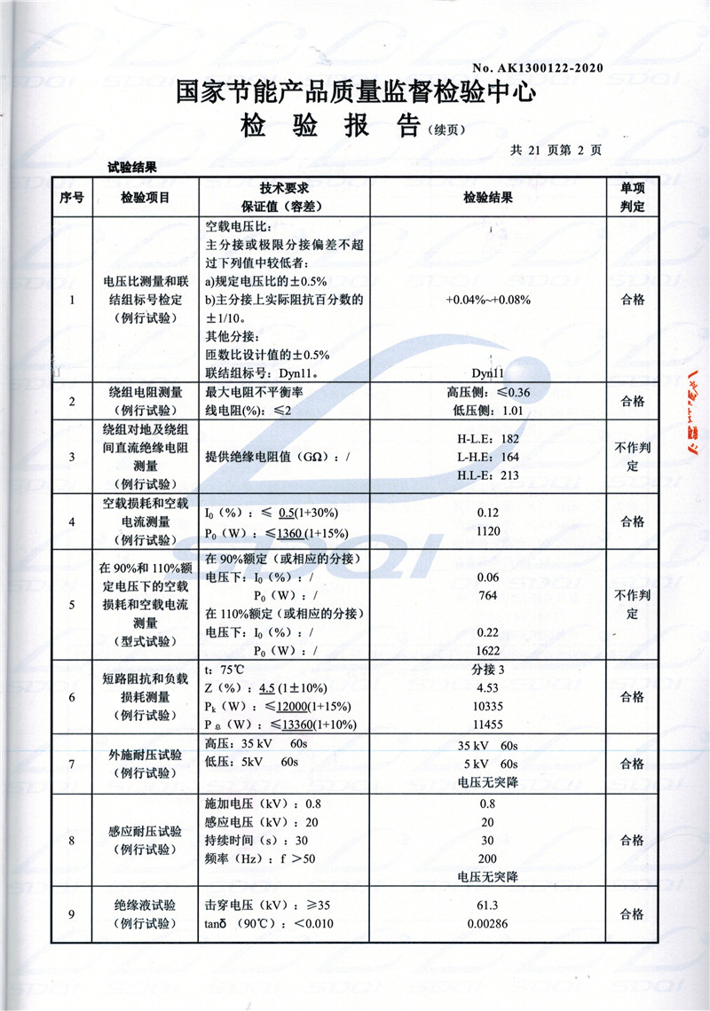 高低压试验报告-S11-1250福州福州福州油浸式变压器-2.jpg